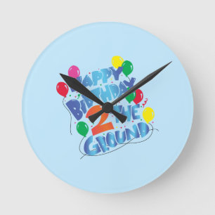 Happy Birthday Round Clock