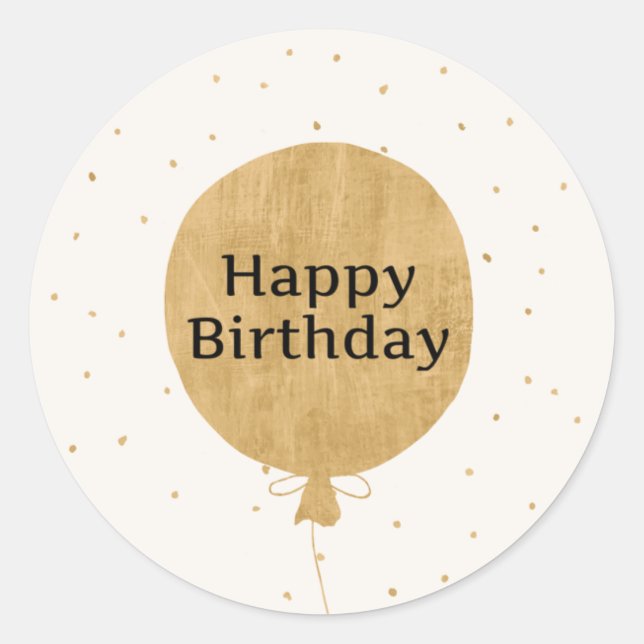 Happy Birthday Round Sticker Sheet (Front)