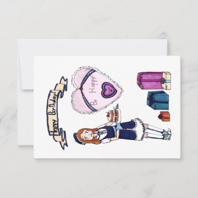 Happy birthday  RSVP card (Front)