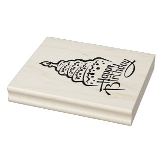 Happy Birthday Rubber Stamp