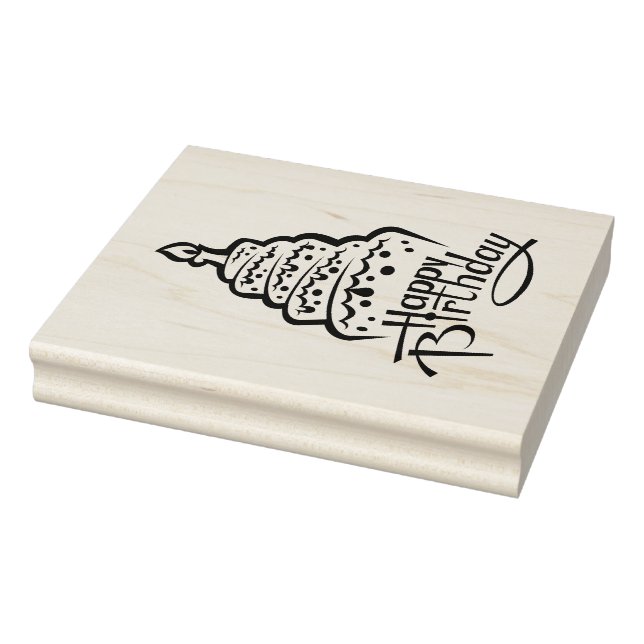 Happy Birthday Rubber Stamp (Stamp)