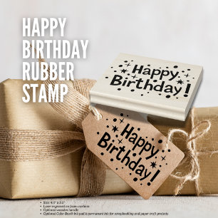 Happy Birthday Rubber Stamp