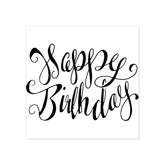 Happy Birthday Rubber Stamp (Imprint)