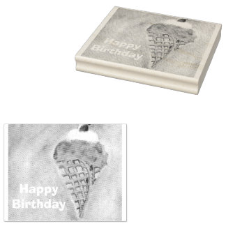 Happy Birthday Rubber Stamp