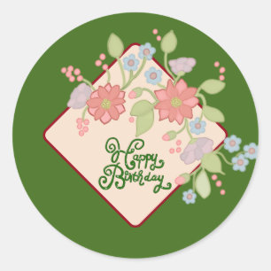 Happy Birthday Runder Aufkleber Classic Round Sticker