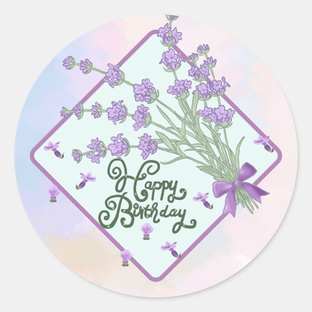 Happy Birthday Runder sticker (Front)