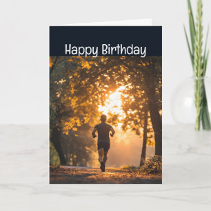 Happy Birthday Runner Running Marathon Competitive Card