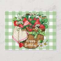 Happy Birthday Rustic Strawberry Fruit Basket