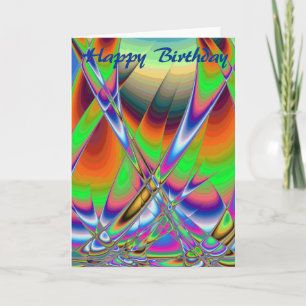 Happy Birthday Sailing Boats in Rainbows Card