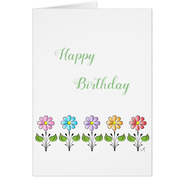 Happy Birthday  Say it with a Flower Adorable (Front)
