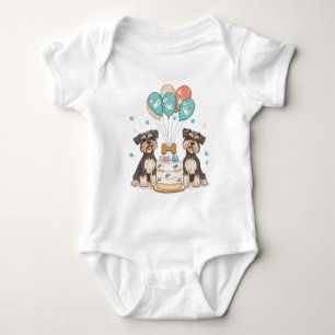 Happy Birthday Schnauzer Dogs Baby Bodysuit