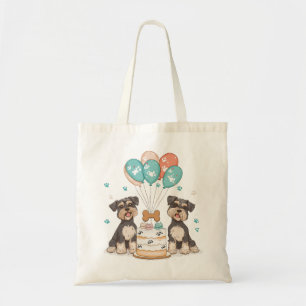 Happy Birthday Schnauzer Dogs Tote Bag