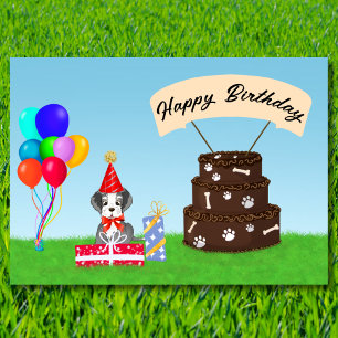 Happy Birthday Schnauzer with Birthday Cake Card