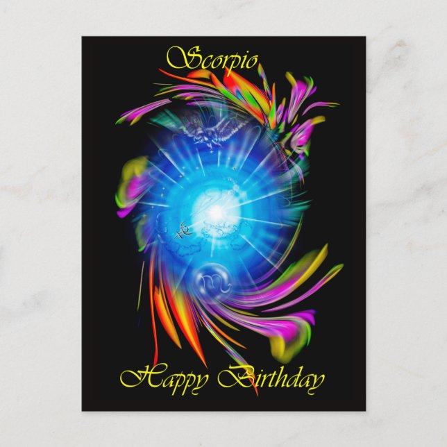 Happy Birthday  Scorpio Postcard (Front)