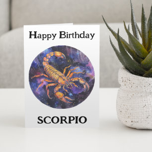Happy Birthday Scorpio Zodiac  Card
