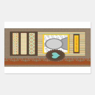 happy birthday (scrapbook) rectangular sticker