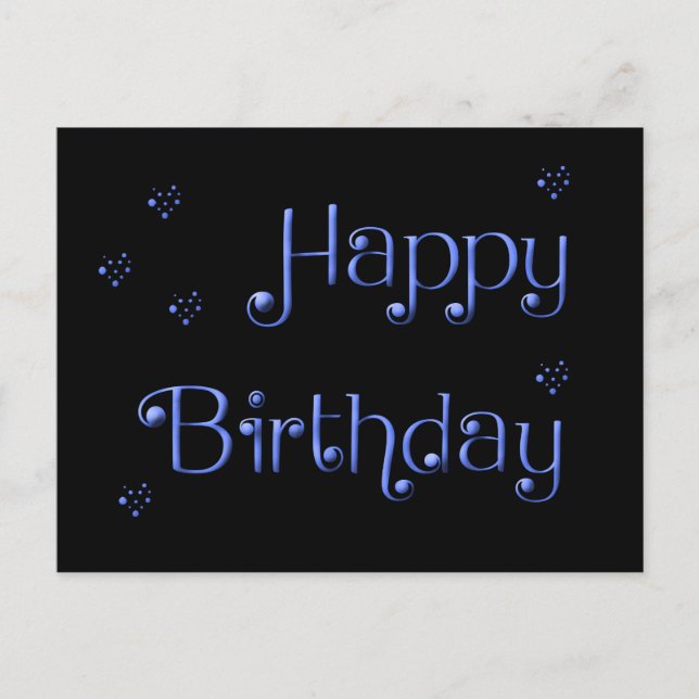 Happy Birthday Scripted Text Simple Postcard (Front)