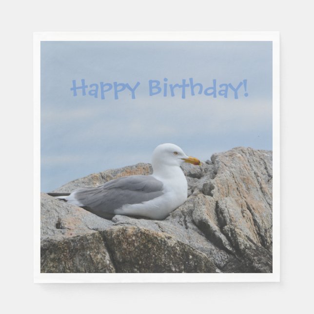 Happy Birthday Seagull Napkin (Front)