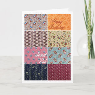 Happy Birthday Secret Pal Crazy Quilt Card
