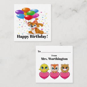 Happy Birthday! - See Back! Square Business Card