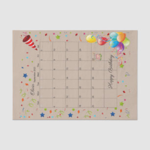 Happy Birthday September 2022 Tissue Paper