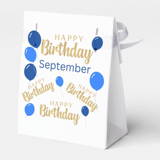 Happy birthday September birthdays Favour Box (Back Side)
