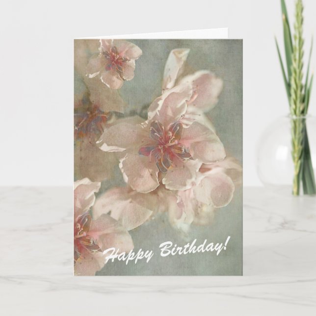 Happy Birthday serene floral card (Front)