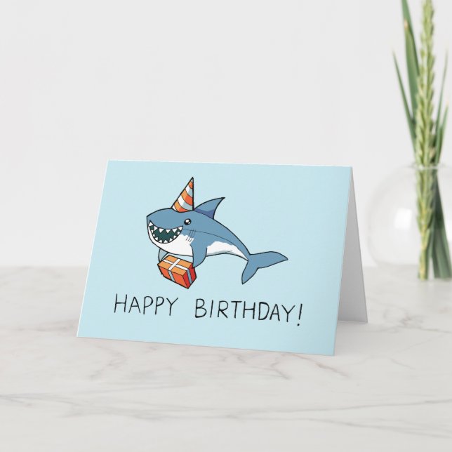 Happy Birthday Shark Card (Front)