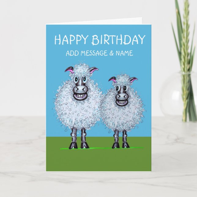 Happy birthday sheep card (Front)
