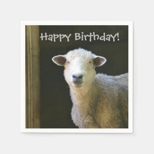 Happy Birthday Sheep Napkin