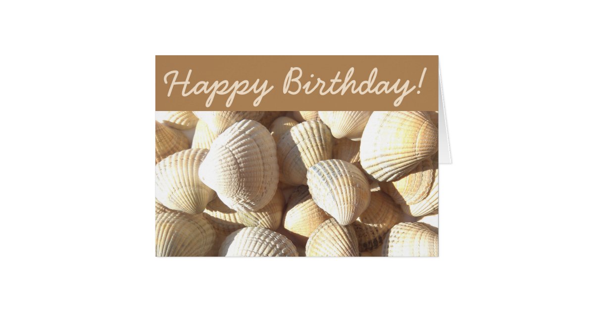 Happy Birthday, Shells Sunny Summer Tropical Beach Greeting Card | Zazzle