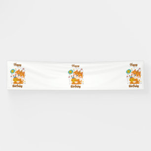 Happy Birthday Shiba Inu 2.5x12 Vinyl Banner