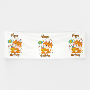 Happy Birthday Shiba Inu 4x12 Vinyl Banner