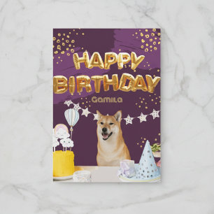Happy Birthday Shiba Inu Balloons Card