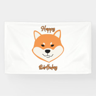 Happy Birthday Shiba Inu Original 3x5 Vinyl Banner