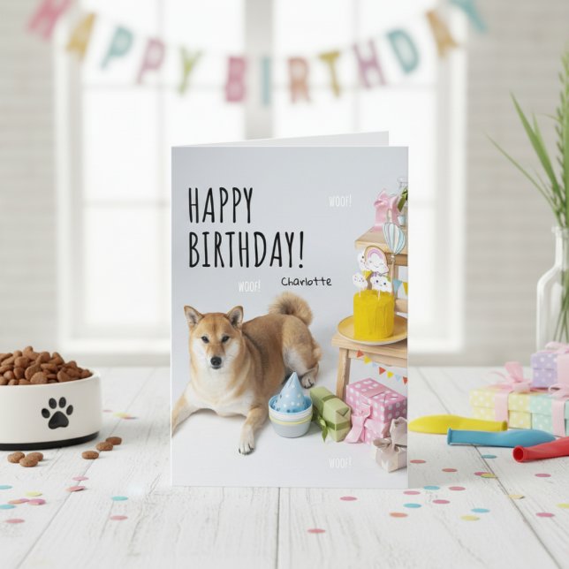  Happy Birthday Shiba Inu Party Card (Happy Birthday Shiba Inu Party Card)
