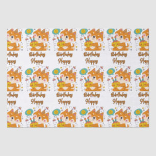 Happy Birthday Shiba Inu Tissue Paper