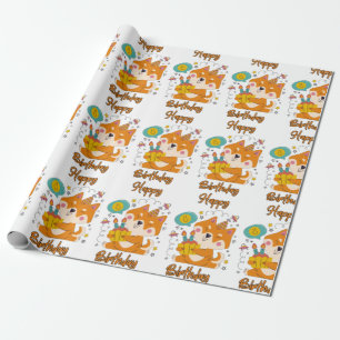 Happy Birthday Shiba Inu Wrapping Paper