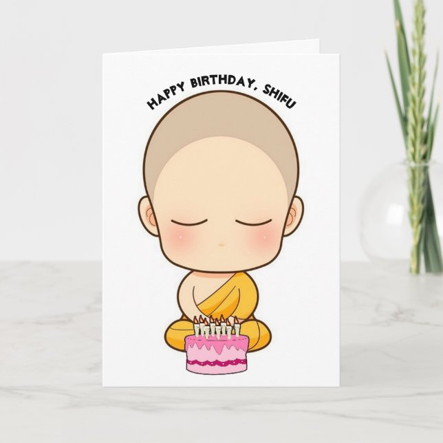 Happy Birthday Shifu Cute Birthday Card (Front)