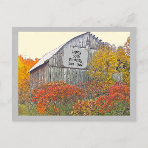 HAPPY BIRTHDAY SIGN ON OLD BARN Postcard