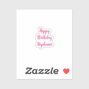 Happy Birthday Simple Custom Name Script Pink 