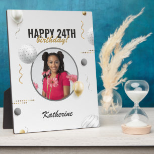Happy Birthday Simple Custom Photo Gift Plaque
