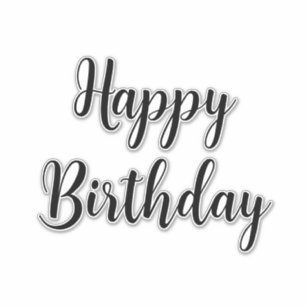 Happy Birthday Simple Minimalist Black Typography