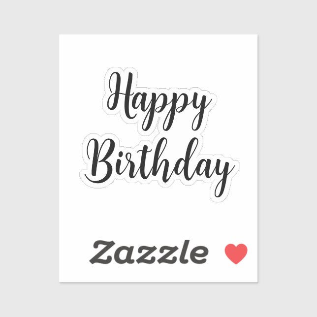 Happy Birthday Simple Minimalist Black Typography (Sheet)