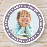 Happy Birthday Simple Modern Custom Photo