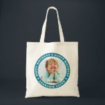 Happy Birthday Simple Modern Custom Photo Tote Bag<br><div class="desc">This simple and modern design is composed of serif typography and add a custom photo.</div>