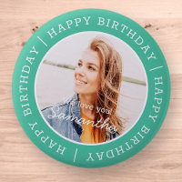 Happy Birthday Simple Preppy Modern Custom Photo