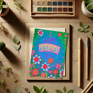 Happy Birthday Sis Pretty Floral Inspirivity Card