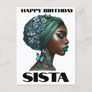Happy Birthday Sista Black Girl Magic Melanin Love Holiday Postcard