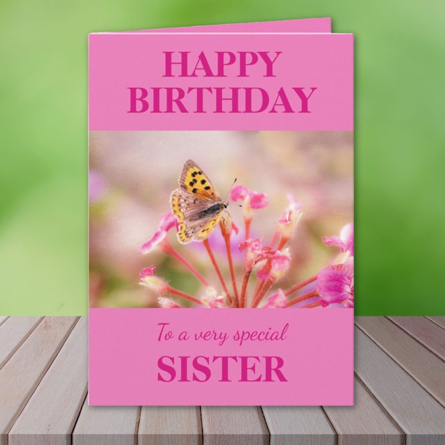 Happy Birthday Sister Butterfly  Card (Creator Uploaded)